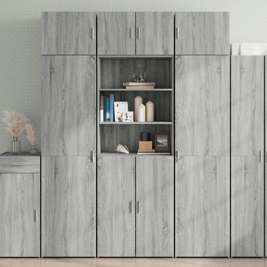 HOMMIE Hochschrank- Hängeschrank/Sideboard - elegantes Design - Flur, Wohnzimmer - Grau Sonoma 70x42,5x225cm Holzwerkstoff Promotion437991 - Kommoden