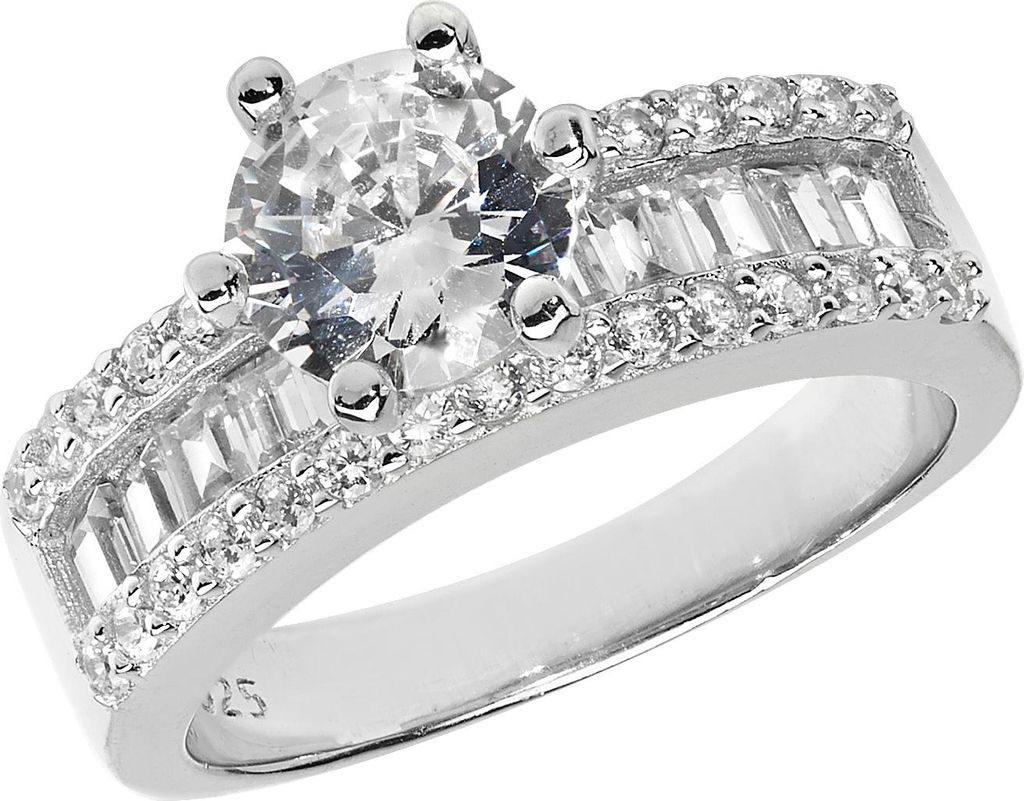 Atemberaubender 925 Sterling Silber Damen - Ring mit Zirkonia, 57 (18.1); TRS22278RSP