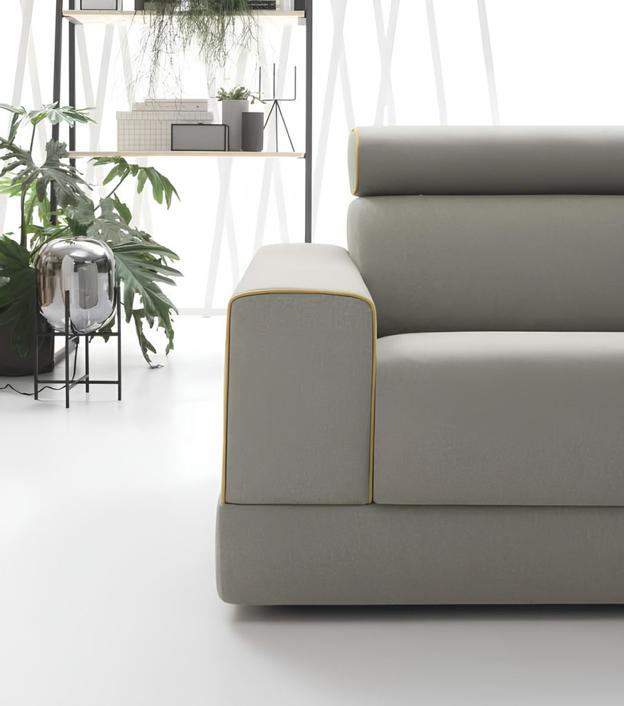 Design Grau Sofa 3 Sitzer Wohnzimmer Stoff Couch Sofa Polster Sofas alfitalia