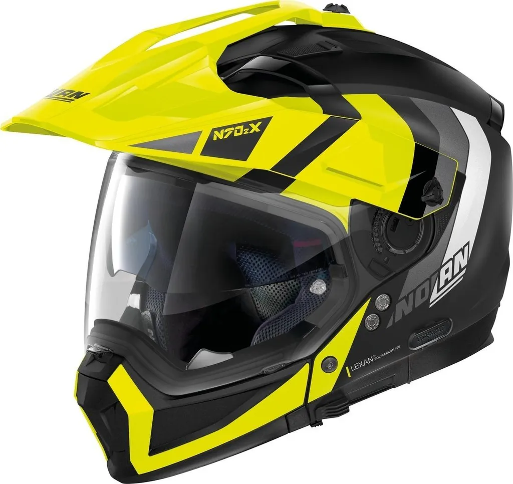 Casque Nolan N70-2 X N-Com avec Visière Large et Mentonnière XS