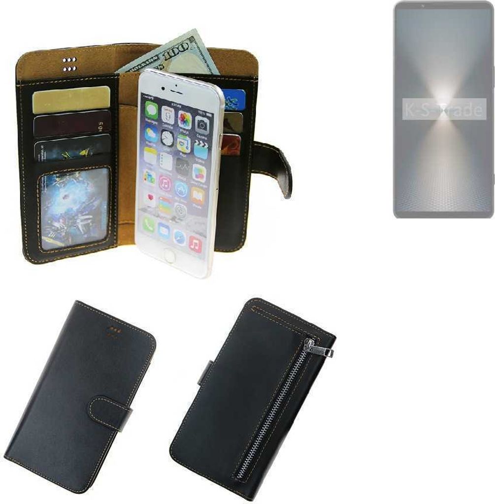 K-S-Trade Schutz Hülle kompatibel mit Sony Xperia 1 VI Klapphülle Case Phone cover Slim Handytasche Handy Hülle schwarz aus Kunstleder (1 Stk)
