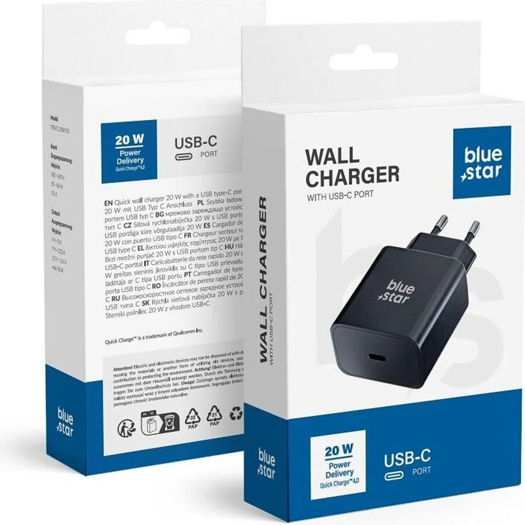 Caricatore da Viaggio USB-C 20W PD - Ultra Compatto per Smartphone