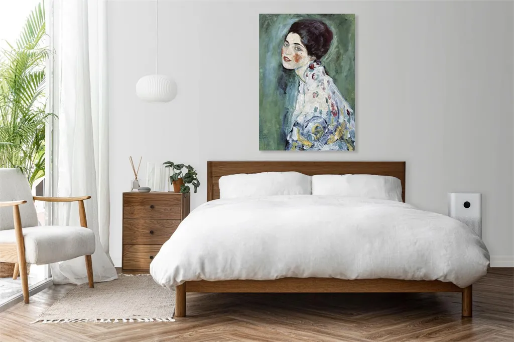 Quadro 60x90 cm Ritratto di una signora, Gustav Klimt Vintage per il salotto - 3