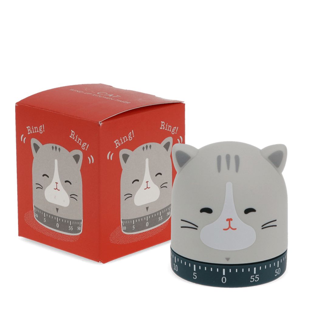 Eieruhr Küchentimer Katze mit lauter Glocke mechanisch ca. 6 x 6 x 6,7 cm