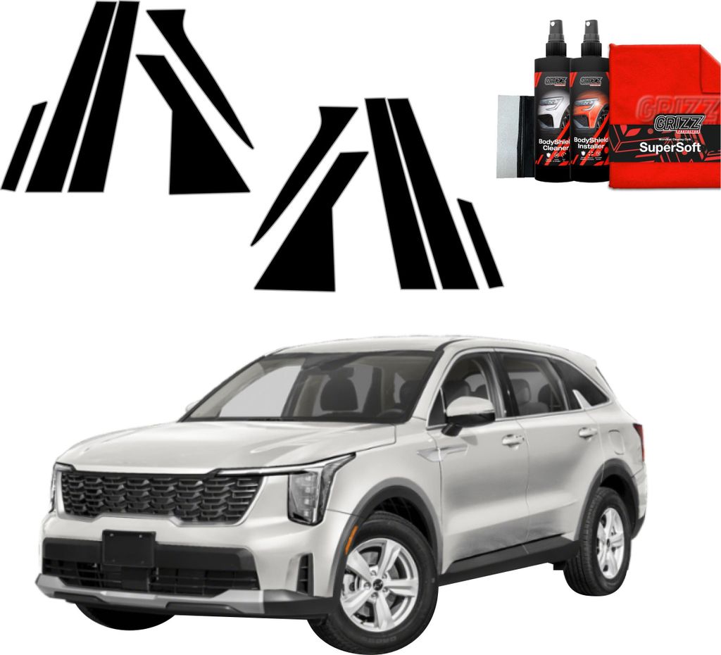 10in1 Schwarze Grizz Protector schutzfolie für A-B-C-Säule - Kia Sorento (2023-2025)