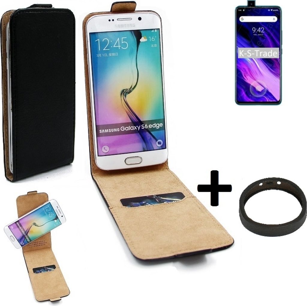 K-S-Trade TOP SET Handyhülle kompatibel mit UMIDIGI S5 Pro 360° Flipstyle Schutzhülle Smartphone Tasche schwarz + TPU Bumper, Case Hülle Flip