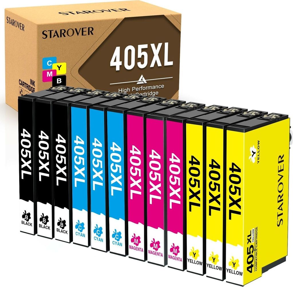 12 Stück 405XL Tintenpatrone kompatibel mit Epson 405 XL für Epson Workforce Pro WF-3820 3825 4825DWF 7310DTW 4830DTWF WF-7830 7835 7840DTWF