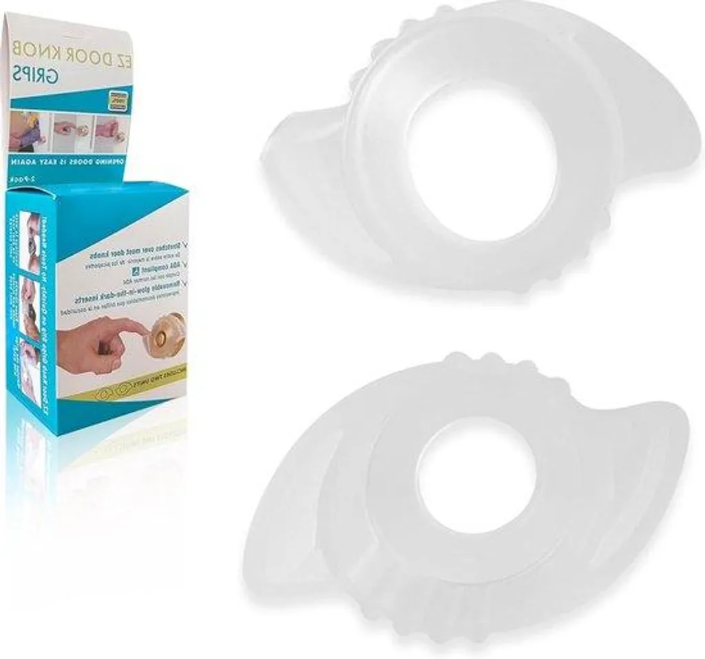 Lot de 2 protections de poignées de porte rondes silicone transparent
