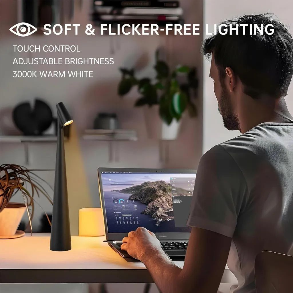 SAKRINGT Kabellose Tischlampen 2er Set - Wiederaufladbar, 6000 MAh, IP54 Wasserdicht, Dimmbar - Für Indoor & Outdoor