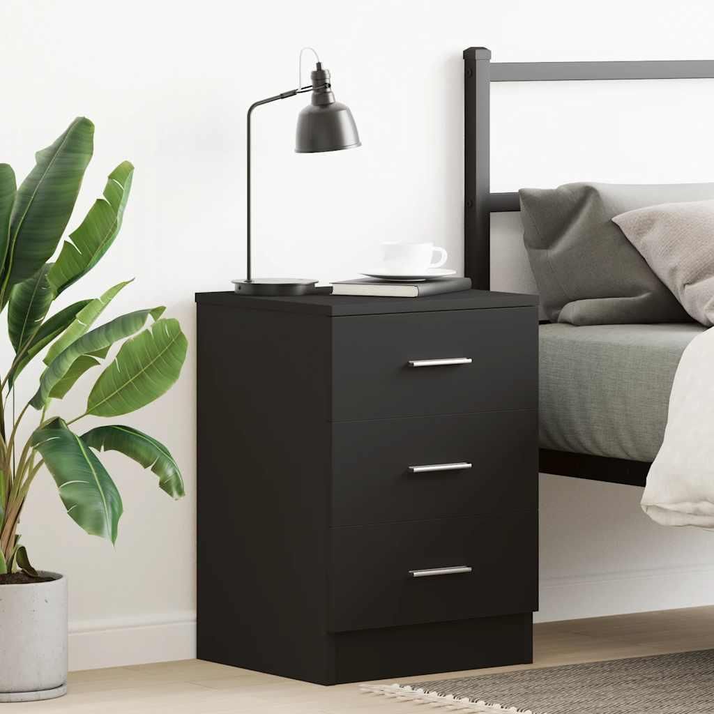 vidaXL Noční stolek černý 38x35x56 cm Dřevěný materiál Obrázek produktu 