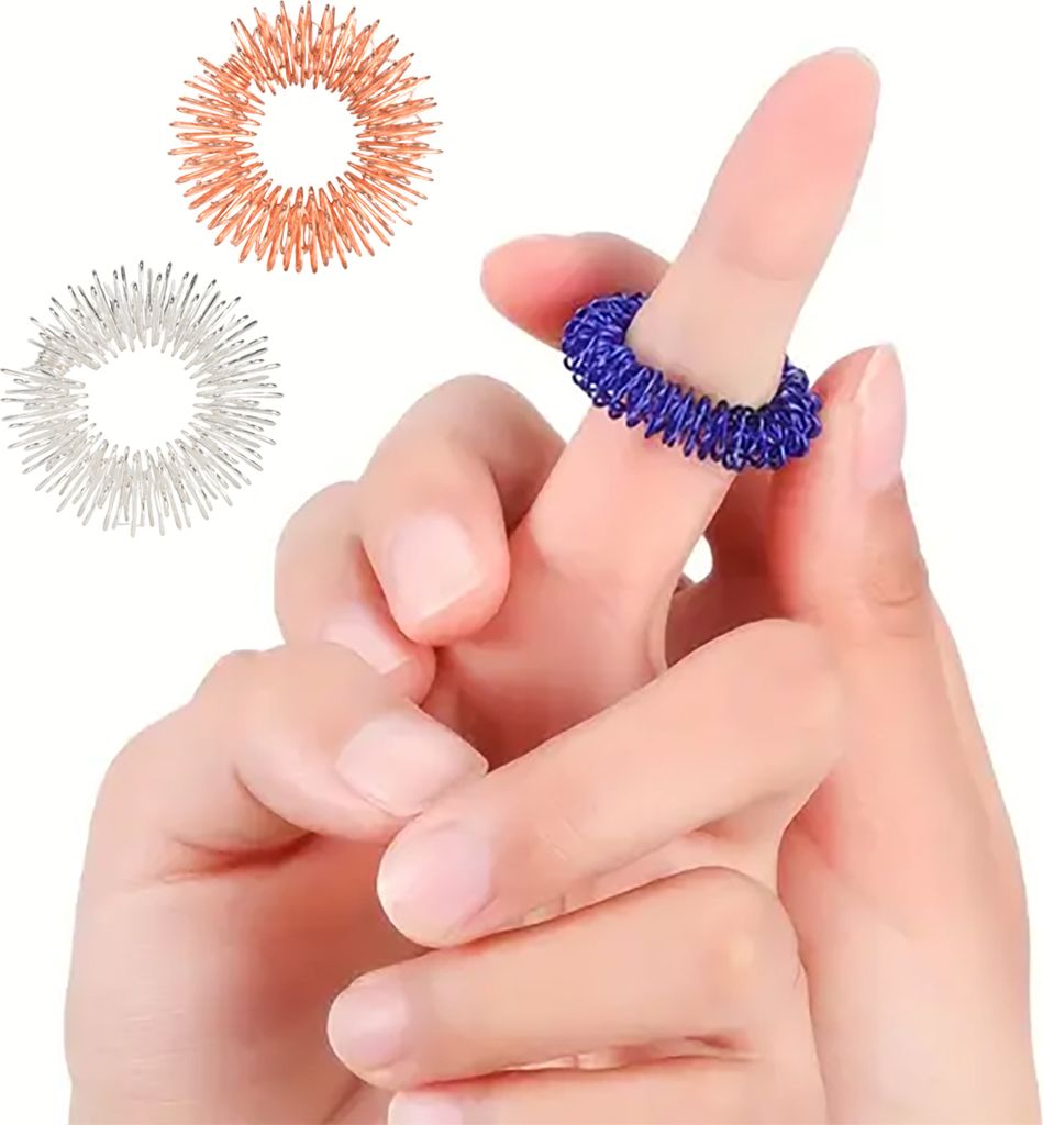 Akupressurringe 3er Set Gold, Bronze, Silber | Finger Massage Ringe