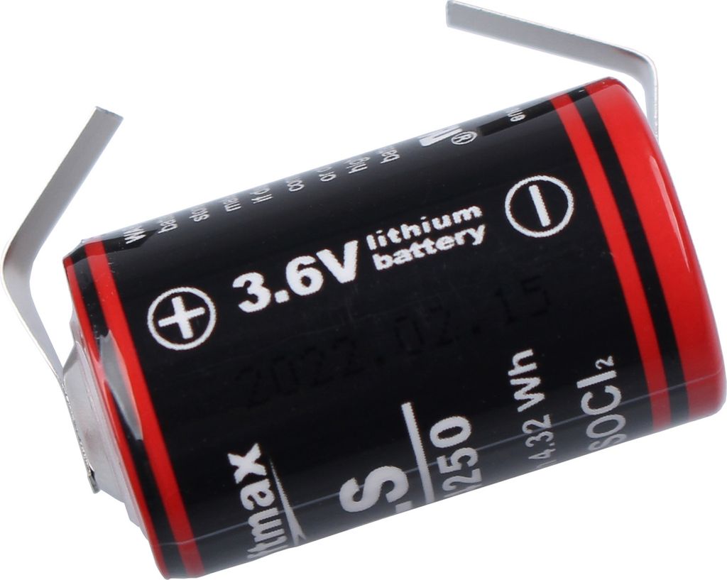 Kraftmax LS14250 1/2AA Batterie 3,6V 1,2Ah Lithium U-Lötfahne