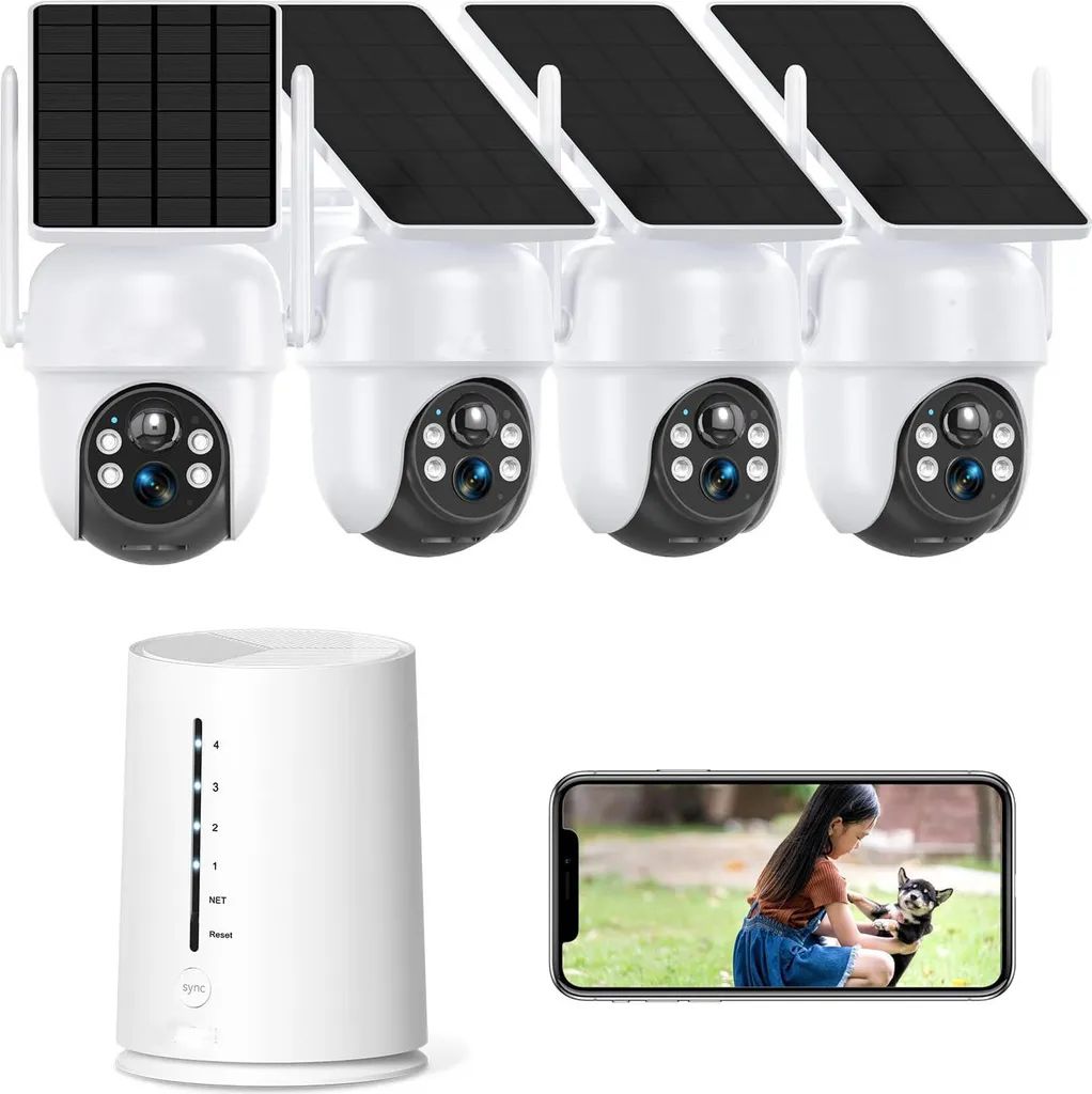 Caméra Extérieure Solaire 360° PTZ 4MP avec Vision Nocturne Couleur
