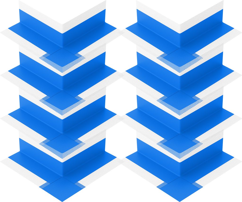 Isolbau Außenecke P2 Blau - 8 Stück - Wasserdichtes Eck-Dichtband für Sanitär, Dusche, Bad, Fliesen, Eckabdichtung Dichtecke Abdichtung für In...