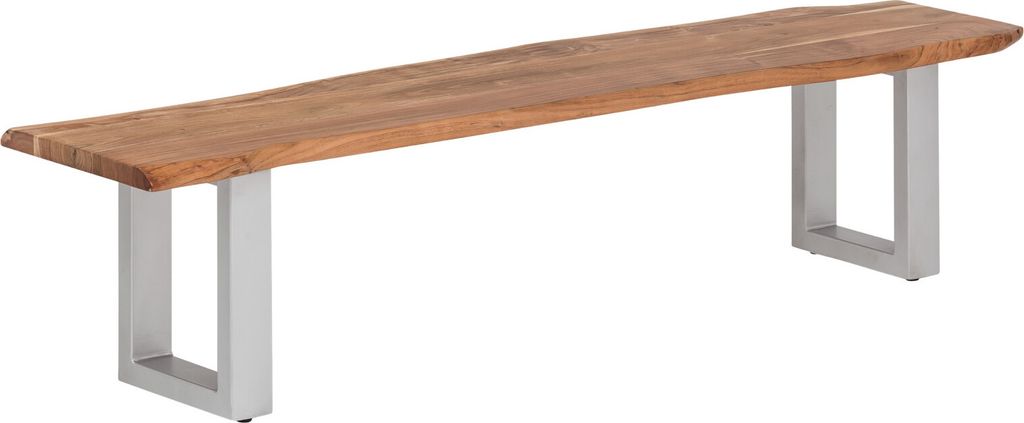 Holzbank Bullwer Akazie silberfarben 190x40