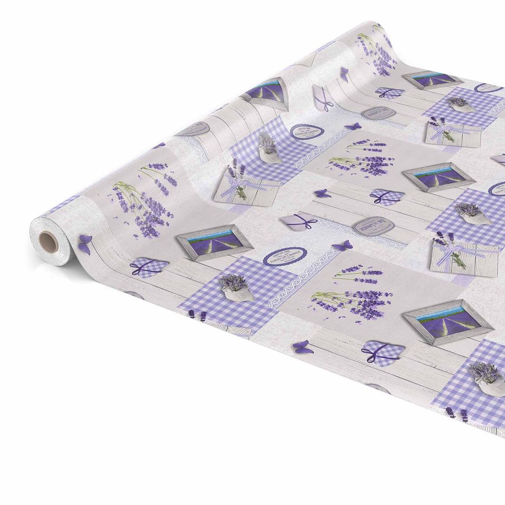 Tischdecke Wachstuch Retro Grau Robust Wasserabweisend Breite 140 cm Länge 500 cm