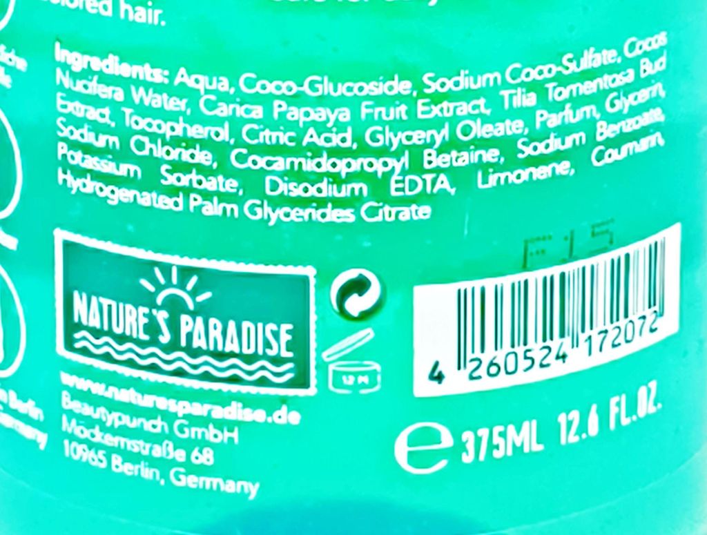 Nature‘s Paradise Shampoo Coconut & Papaya – Für Feuchtigkeit & Geschmeidigkeit, 375 Ml