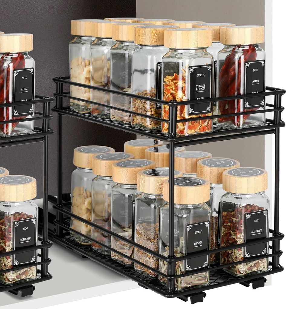 Ausziehbares Gewürzregal mit 2 Ebenen – Küchenorganizer mit Produktbild 