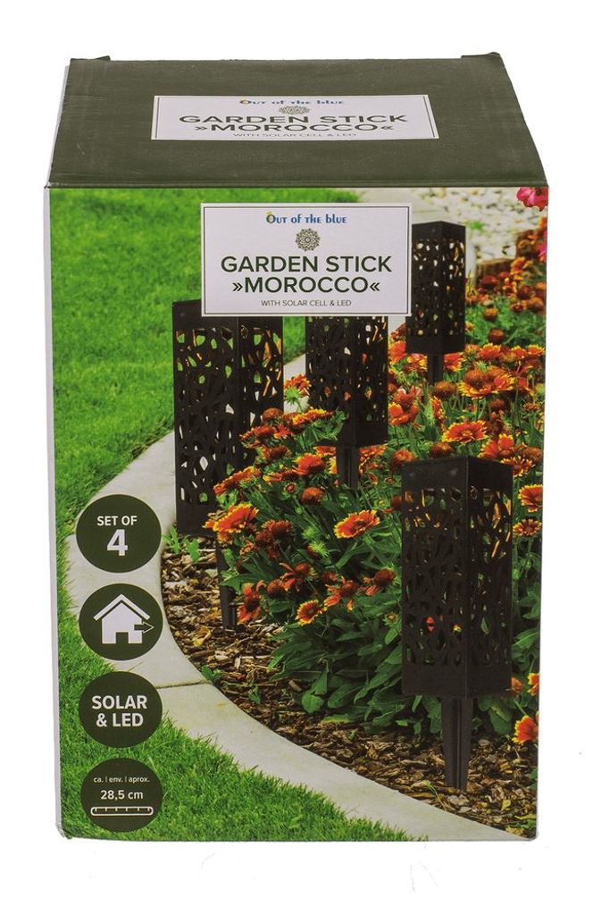Gartenstecker Marokko mit Solarzelle & LED ca. 28,5 cm 4er Set