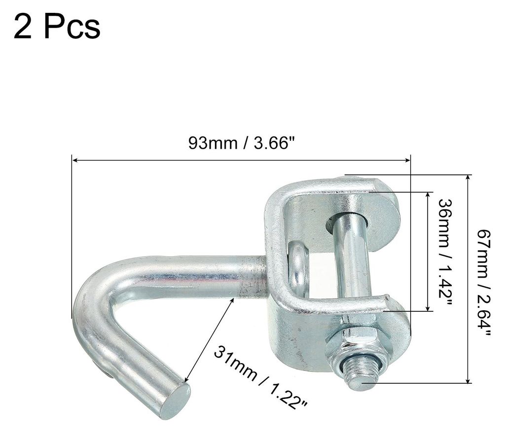 Ratschen Drehgelenk J Riemen Haken Last 6613 Lbs Zink Farbe fš¹r 1.5" Zurrgurte Riemen Gurtband Auto LKW Anh?nger Pack von 2