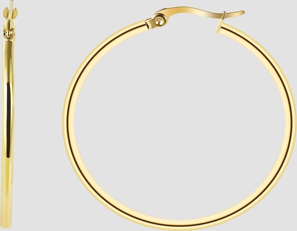 Akzent Edelstahl Creolen, IP Gold, goldfarbig