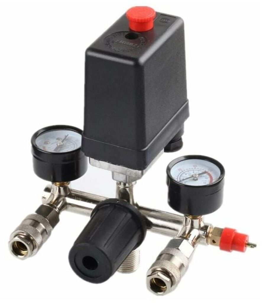 Druckregler mit Druckschalter für Kompressor, Druckschalter mit 2 Anzeigen