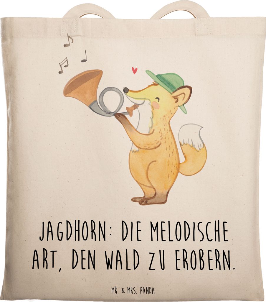 Mr. & Mrs. Panda Shopping Tasche Jagdhorn Magie - Transparent - Geschenk, Musiker, musikalische Tradition, Musik, Abenteuer, edle Optik, canvas, In...