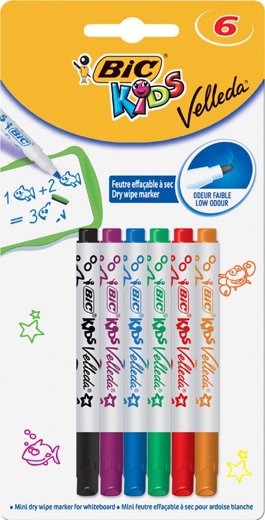 BIC KIDS Whiteboard Marker Velleda Mini 6er Blister