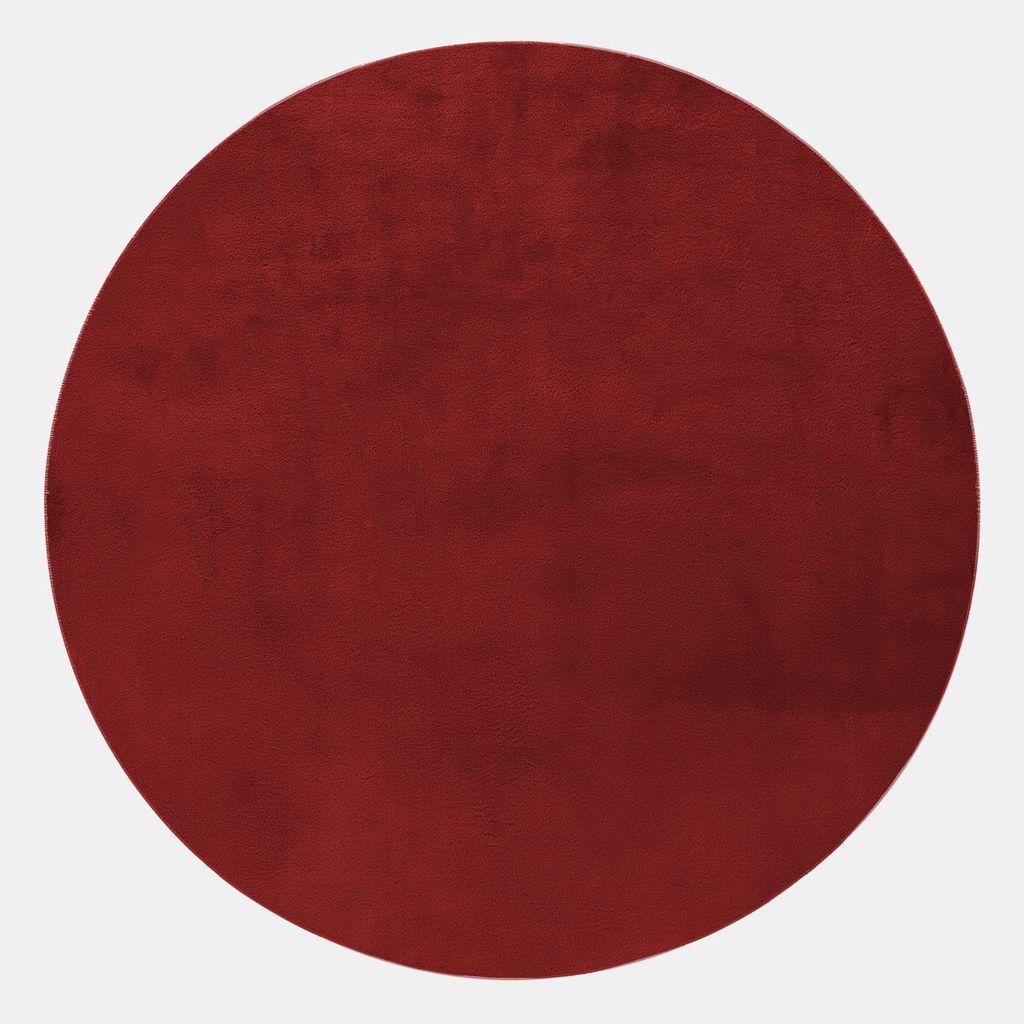 Homebyhome Teppich Wohnzimmer Kunstfell Plüsch Hochflor Shaggy Super Weich Einfarbig Teppich Flauschig Grösse 200 cm Rund