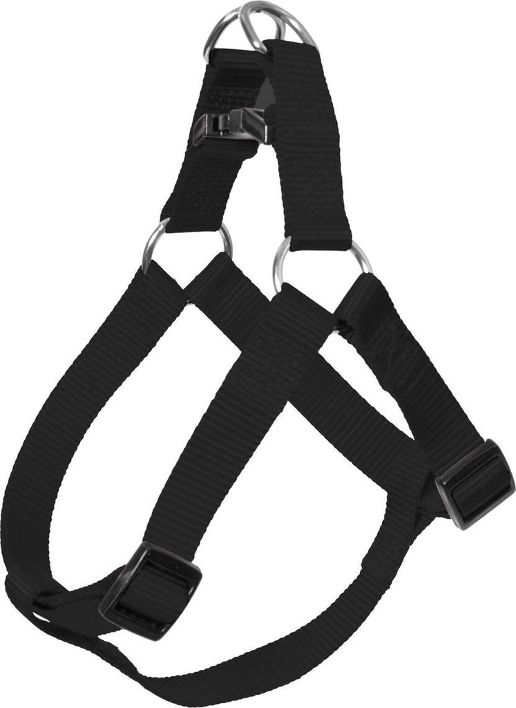 Duvo+ Nylon Step In Geschirr schwarz, Maße: 65-80 cm / 25 mm