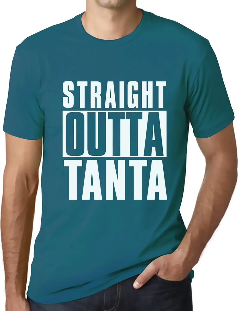 Herren Grafik T-Shirt Straight Outta Tanta Öko-Verantwortlich Vintage Jahrgang Kurzarm Lustige Druck Geburtstag Geschenk Mann
