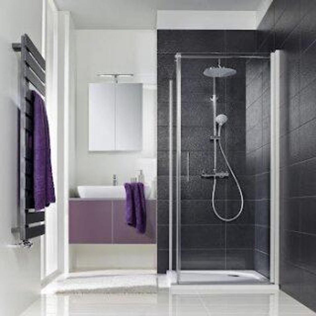 HSK 153090-1-164 Favorit Nova Seitenwand zu Drehtür 900x1950mm Alu Silber-Matt Linea 01