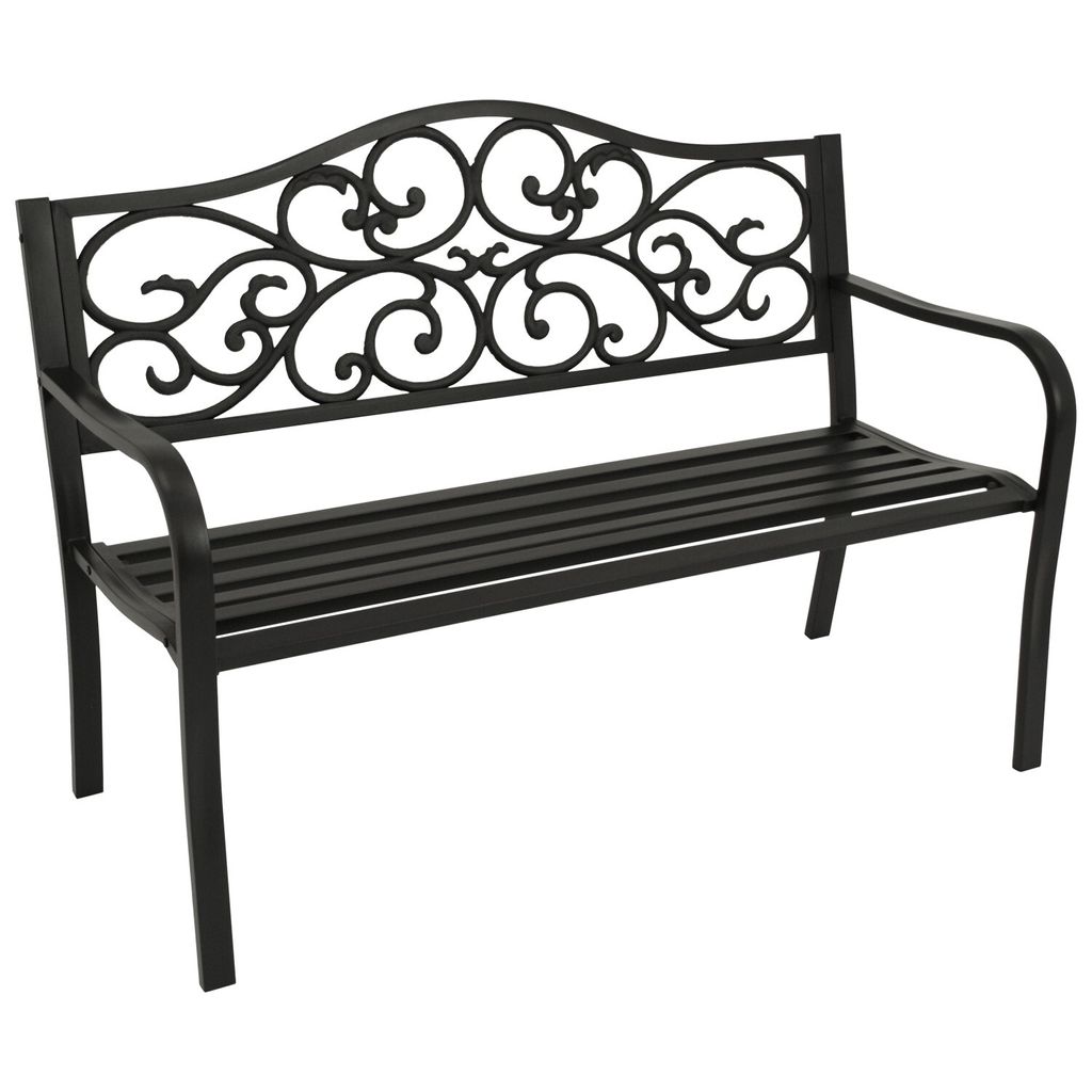 DEGAMO Gartenbank MANCHESTER 2-sitzer 127cm Metall schwarz, Rückenteil Gusseisen
