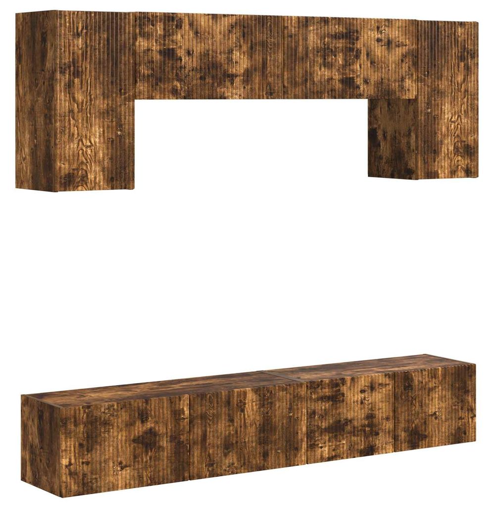 vidaXL TV-Schrankset 4 pcs Geräucherte Eiche Holzwerkstoff
