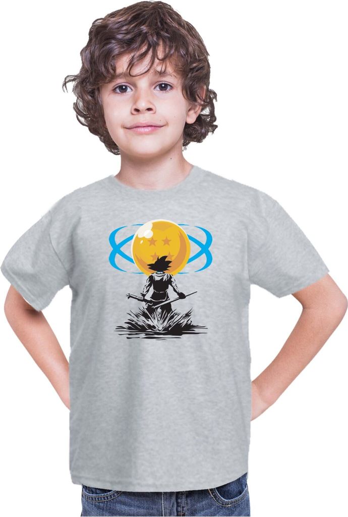 Kinder T-Shirt Dragon Anime Manga Ball Z Goku 15, 9-11 Jahr - 140 / Grau