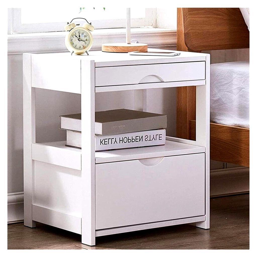 Nachttisch, einfacher Nachttisch für Schlafzimmer und Büro, Möbel, Akzent-Beistelltisch, Stoffbehälter, Organizer-Einheit für Schlafzimmer, Mi...