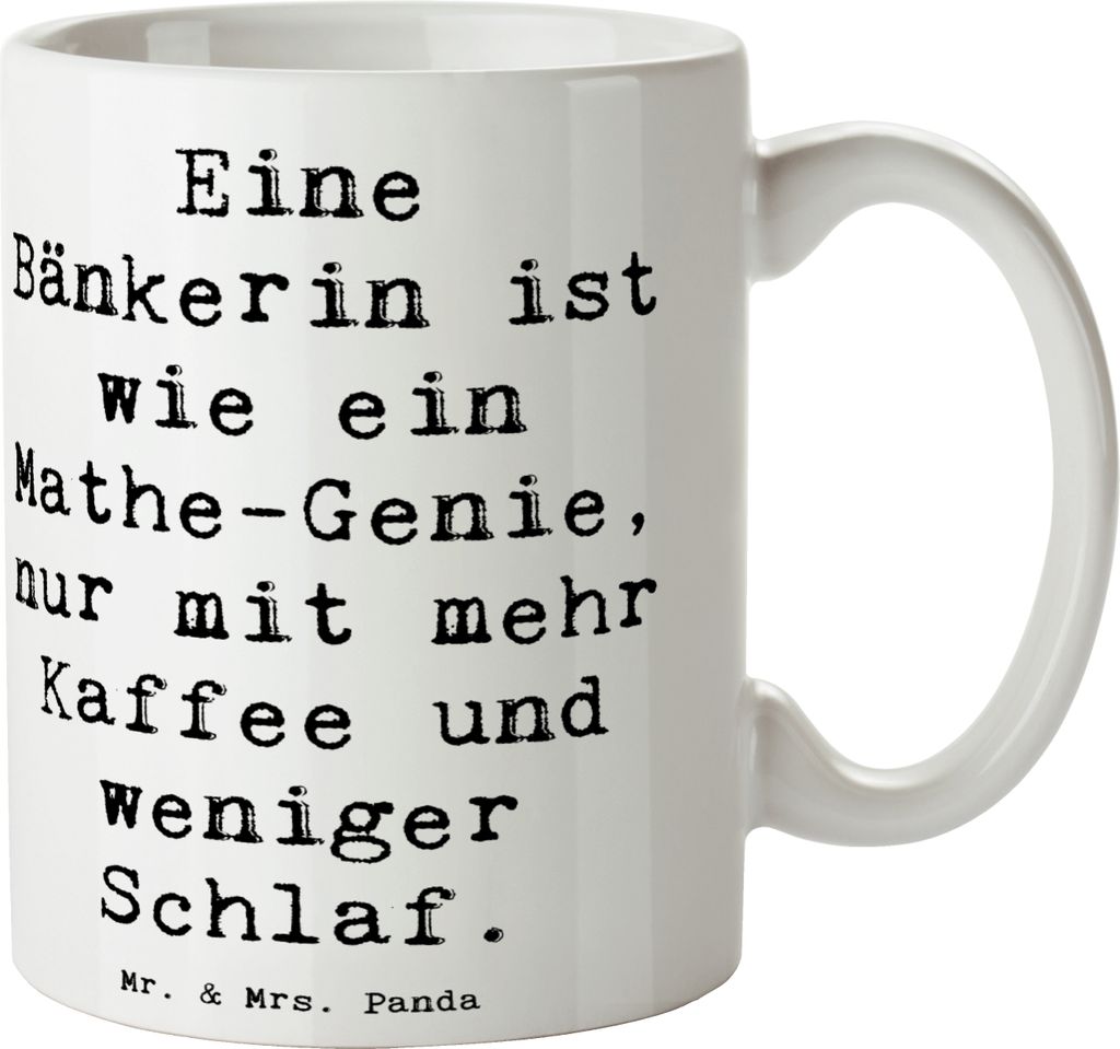 Mr. & Mrs. Panda Tasse Spruch Bänkerin Genie - Weiß - Geschenk, Bankwesen, Handgefertigt, Bedruckte, Anerkennung, haferl, Becher, Berufe, Metaphe...
