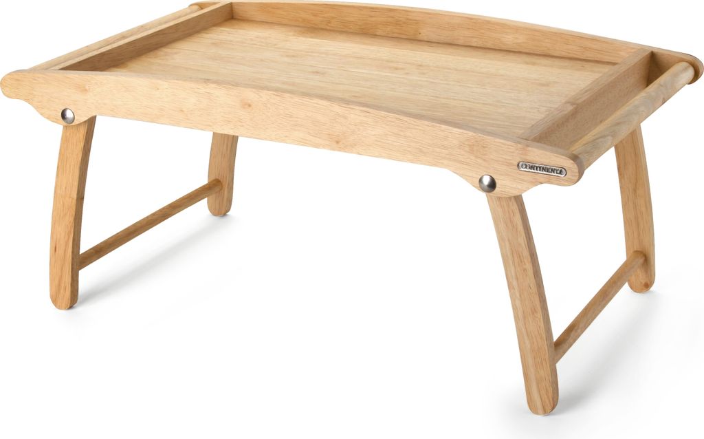 Continenta Betttablett, Bett Tablett, Serviertablett, Frühstückstablett, Betttisch, Gummibaumholz, 61 x 35 cm, 3061