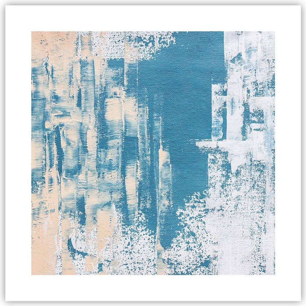 Poster - Poster ohne Rahmen - Blau Farben Hintergrund - 40x40 cm - Wand Bild - Wanddeko - Wandbilder - Kunstposter - Wandposter - Bilder - Kunstdru...