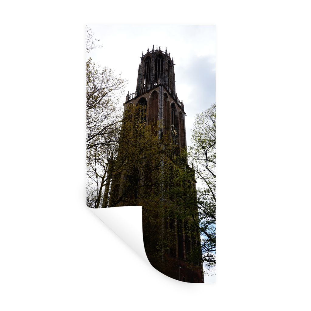 MuchoWow Wandtattoo Wandsticker Wandaufkleber Baum - Domturm - Utrecht 80x160 cm Selbstklebend und Repositionierbar - Sticker - Dekorfolie