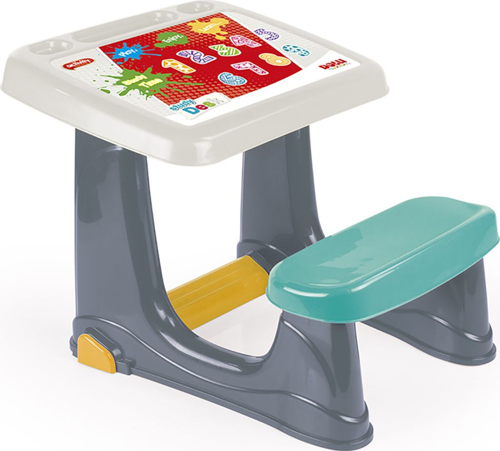 A child's desk and chair set.