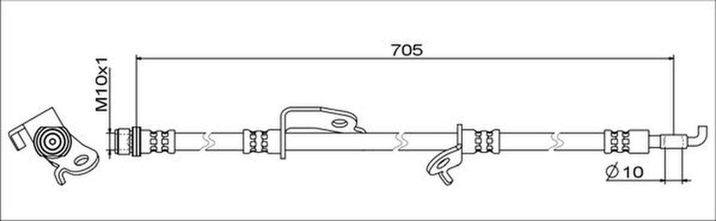 METZGER 4111012 Bremsschlauch Vorne Rechts für TOYOTA RAV 4 IV (ZSA4, ALA4) für LEXUS NX (ZGZ1, AGZ1, AYZ1)