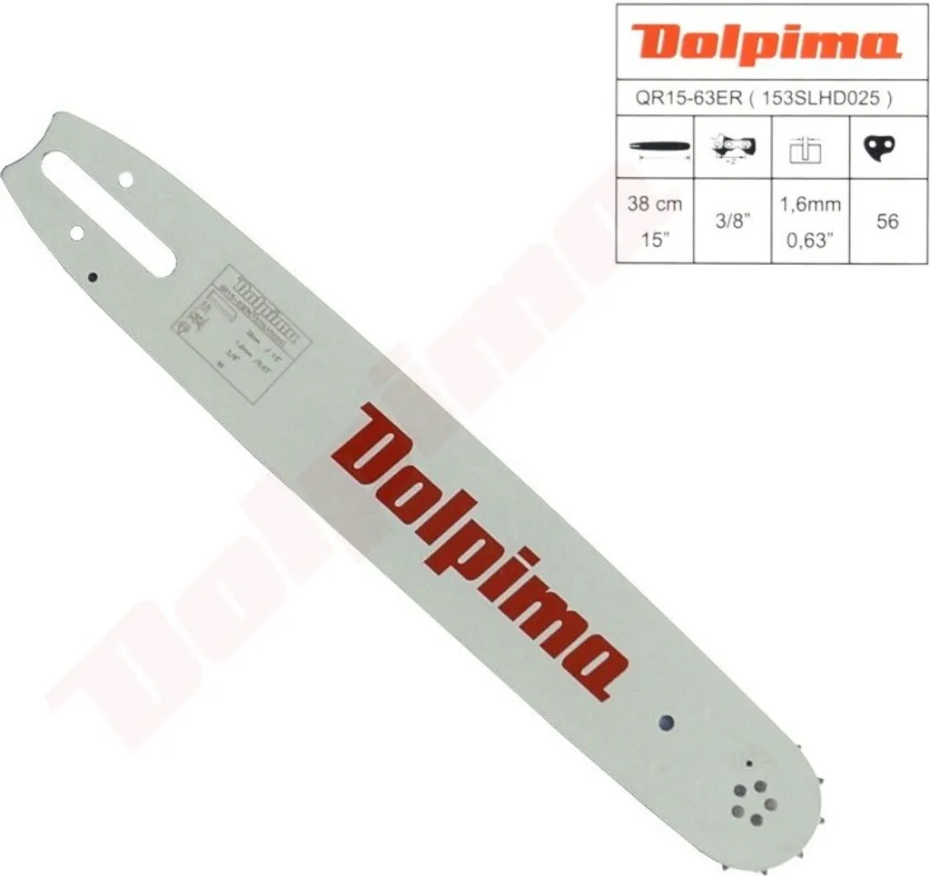 Guide de coupe 38cm 1.6mm 3/8 avec pignon 10T type 153SLHD025 Stihl