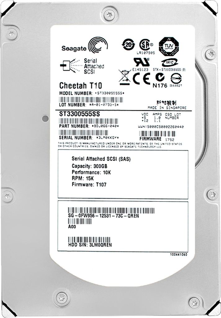 Festplatte Dell ST3300555SS Cheetah 10 000Rpm 300Gb SAS 3,5" Zoll 0FW956