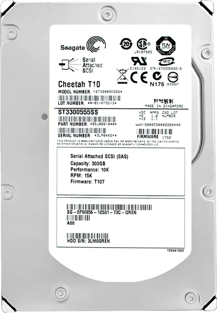 Hard Disk Dell 0FW956 ST3300555SS 300Gb SAS 10K - Ricambio Originale Server