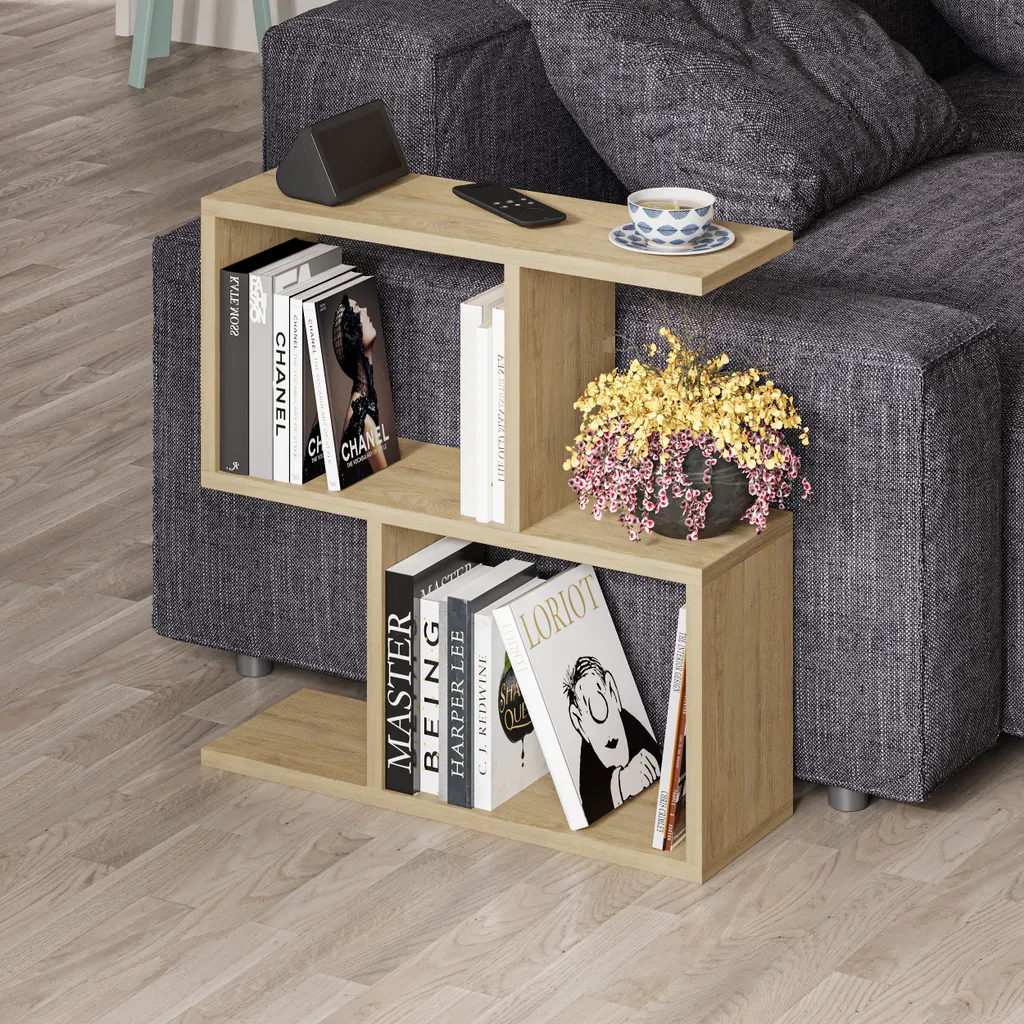 Tavolino Moderno Homemania Rovere 60x60x19,5 cm | Arredo Multiuso Salotto - 2