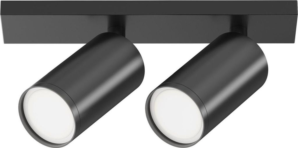 Strahler Aluminium verstellbar Schwarz GU10 2-flammig länglich Spot