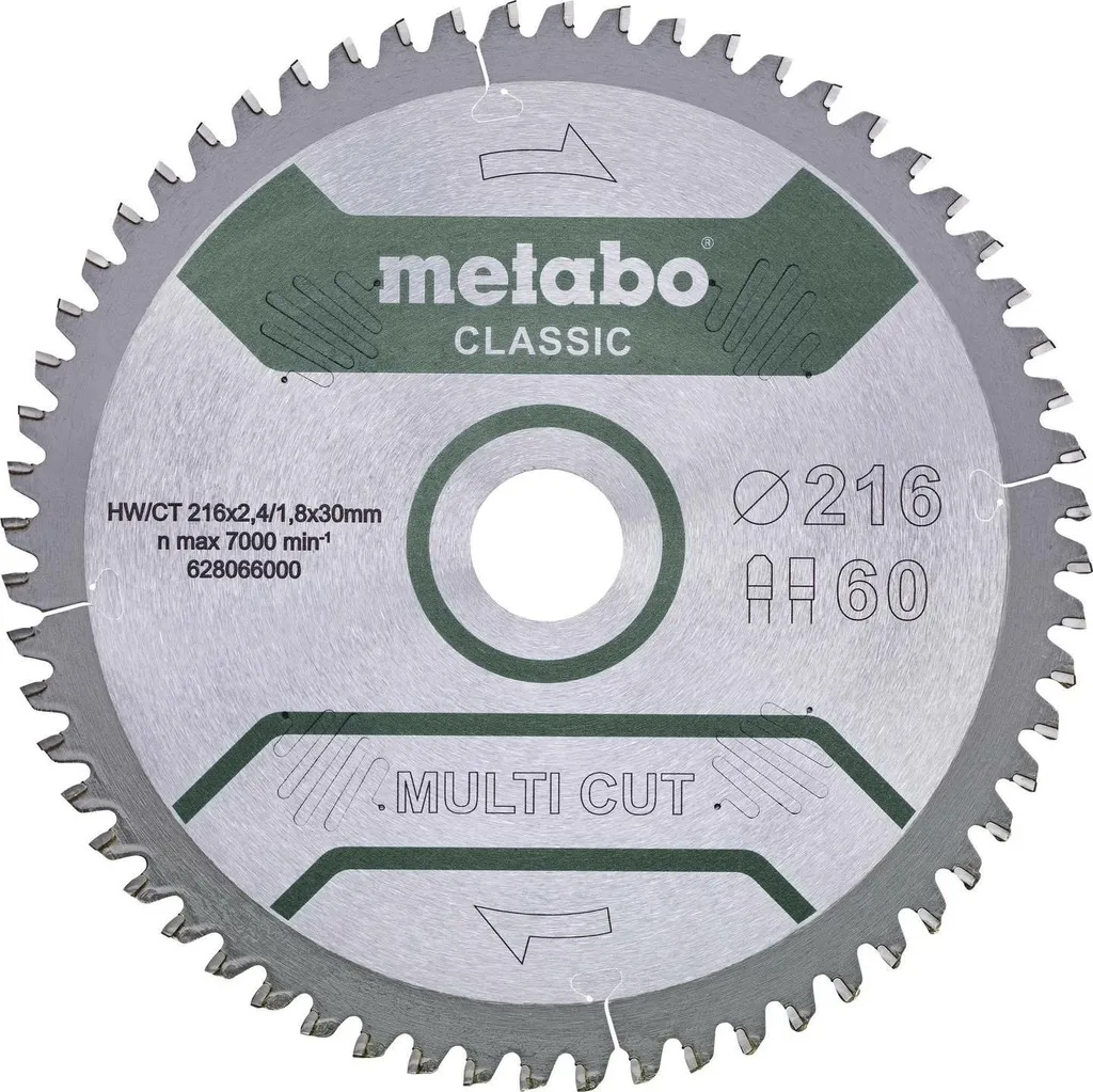 Metabo MultiCutClassic 216x30 60FZ/TZ 5°neg / B, 628655000