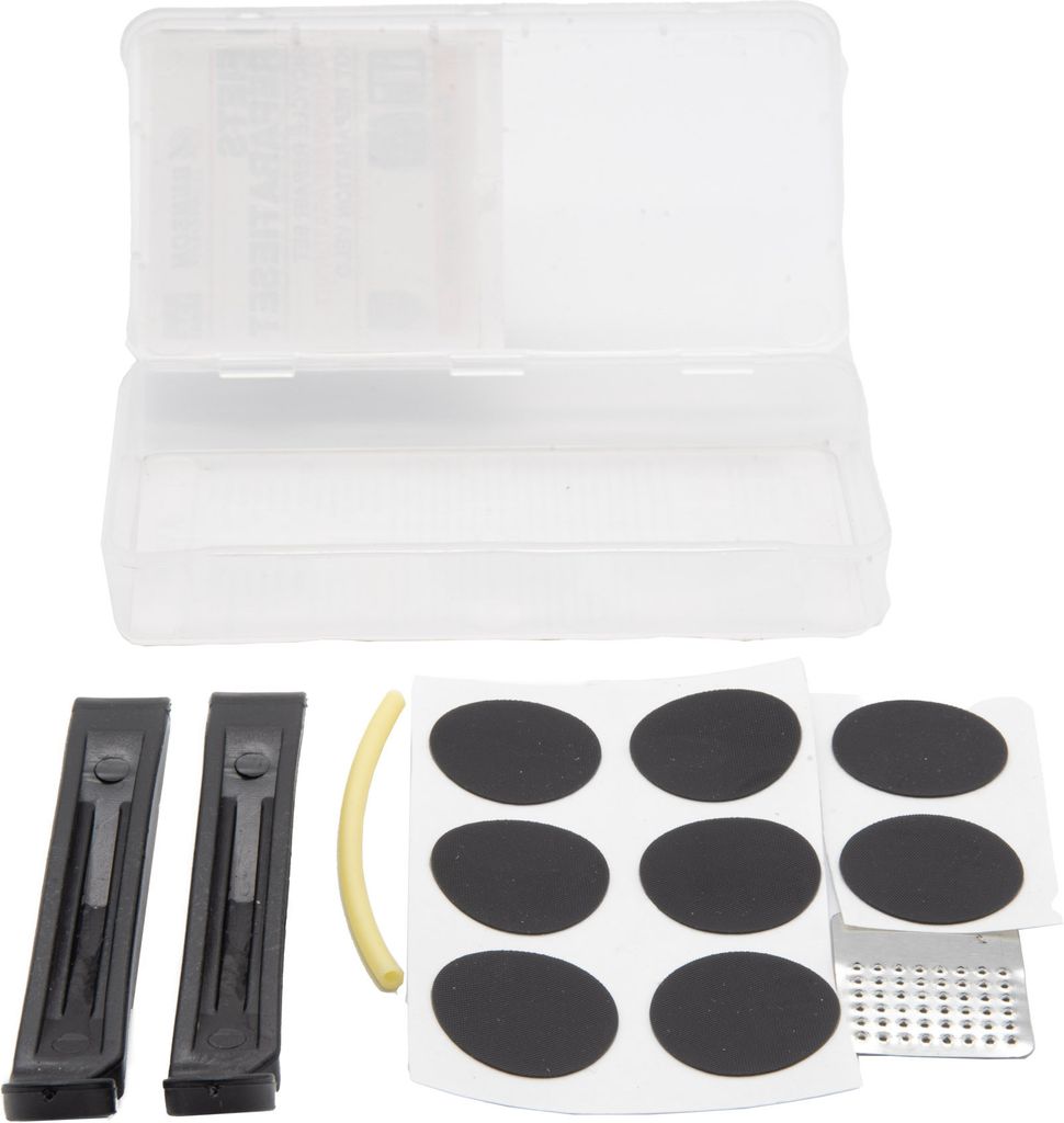 12tlg Fahrrad Reparatur Set Selbstklebende Flicken Produktbild 