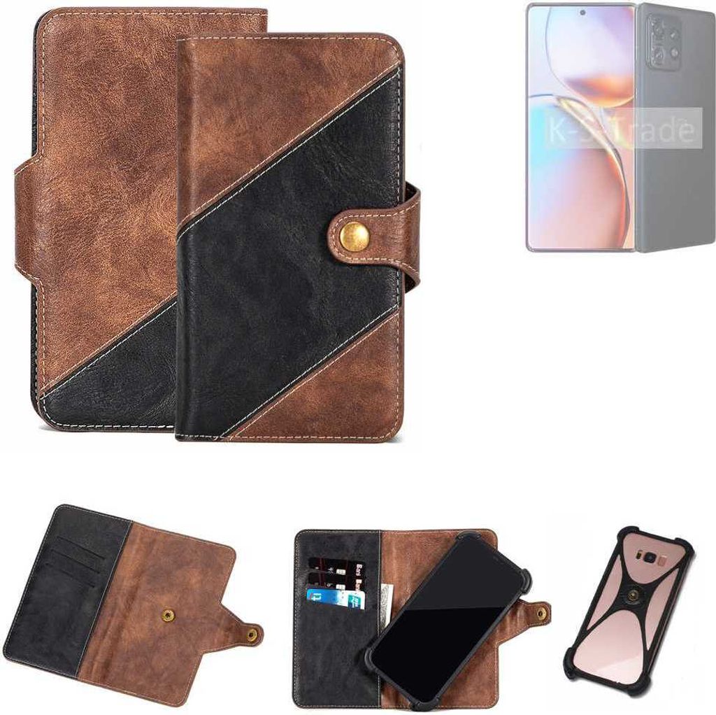 K-S-Trade Handyhülle Schutzhülle Bookstyle Case kompatibel mit Motorola Edge+ 2023 Klapphülle Cover Hülle Schutztasche 1x